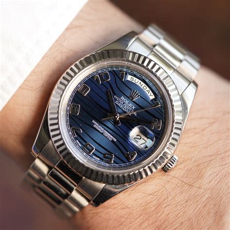 rolex day date blue waves|rolex day date 40 series.